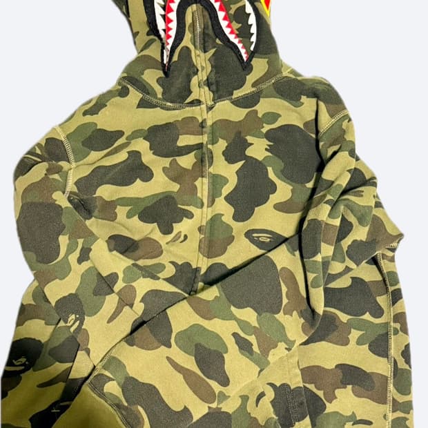 베이프 카모 샤크 후드집업 그린 녹계 M