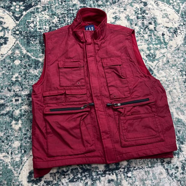 90s gap 올드갭 택티컬 조끼 베스트 집업 (M)