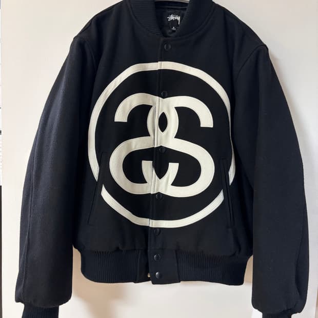 스투시 SS 링크 바시티자켓 (블랙)