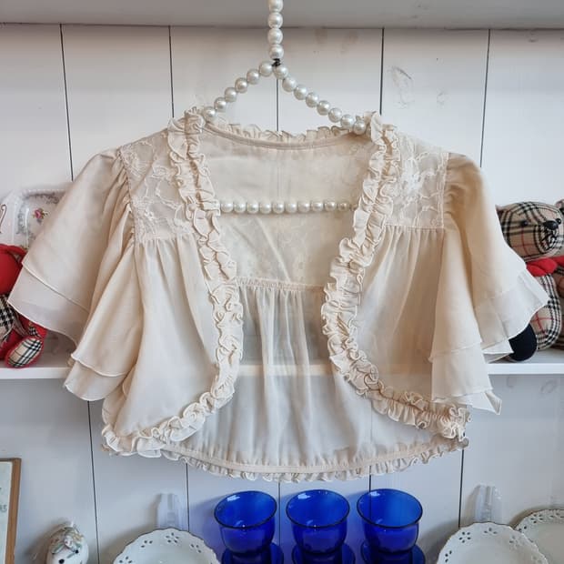 레이스 프릴 쉬폰 볼레로