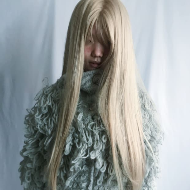 Handmade highneck furry cardigan coat