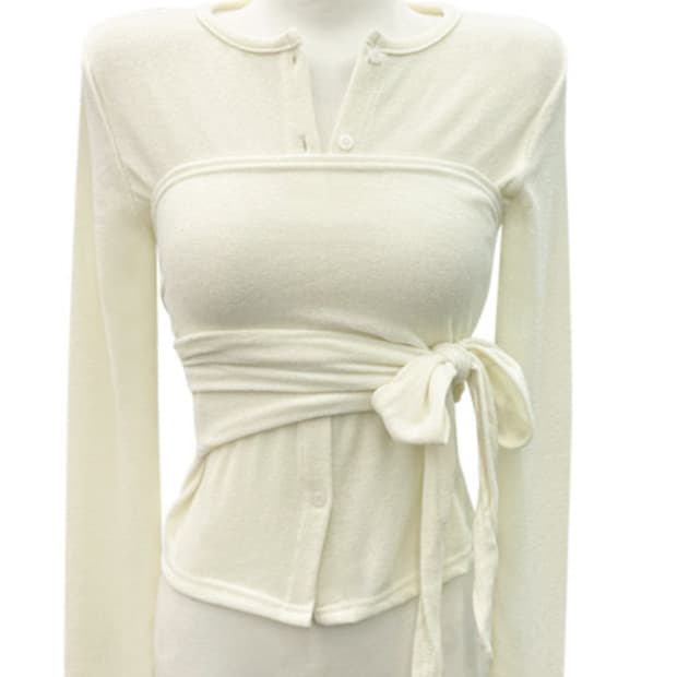 모디무드 랩가디건 아이보리 