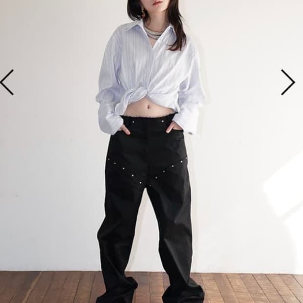 데어드 리벳 팬츠 블랙