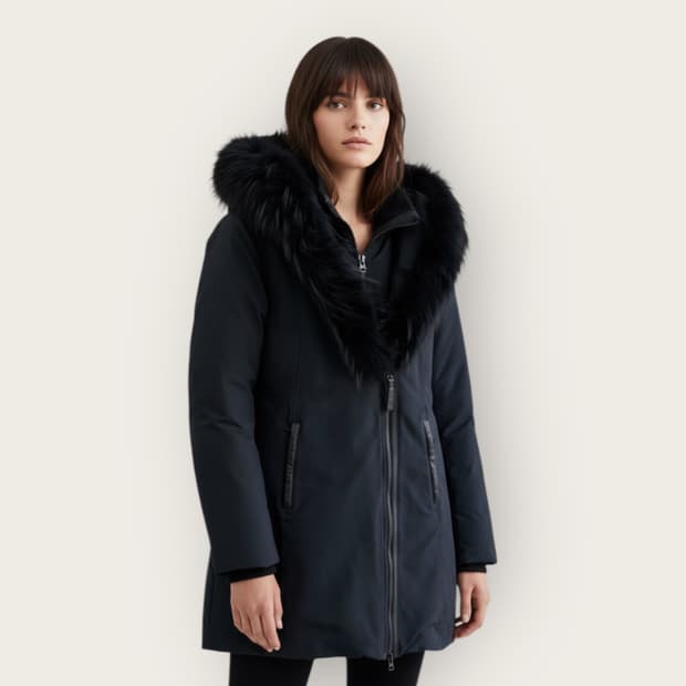 L/ 맥케이지 아달리 퍼 트리밍 다운 패딩