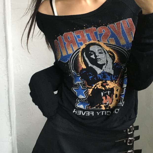 HYSTERIC GLAMOUR 히스테릭글래머 모터시티 와플 롱 슬리브