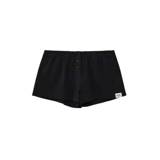 글로니 버튼 플라이 미니 숏츠 블랙
