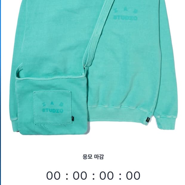 아이앱 스튜디오 피그먼트 스웨트셔츠 & 미니백 제이드