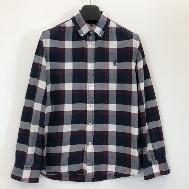 빈폴 자수로고 브러쉬 체크셔츠 100 사이즈