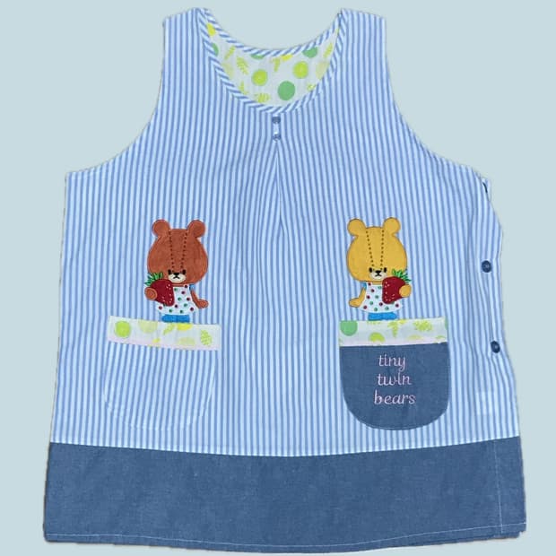 일본빈티지 딸기베어 트윈 앞치마