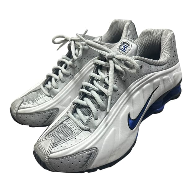 ✨ (바배) 나이키 샥스 R4 화이트 메탈릭 실버 딥 로얄 블루 