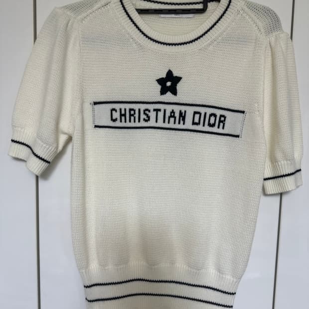 크리스찬 디올 반팔 니트 화이트 정품