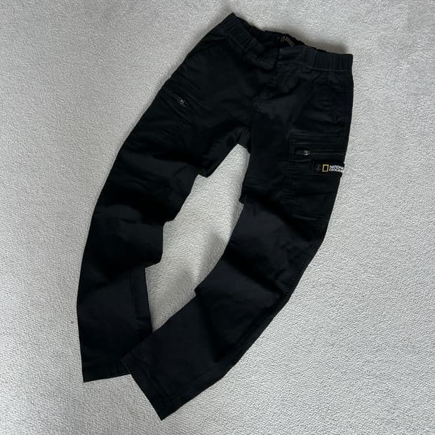 내셔널지오그래픽 블랙 카고 바지 m
