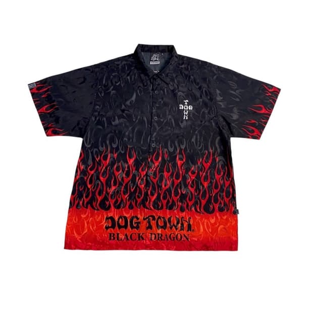 Dog town 반팔 불꽃 셔츠 XL