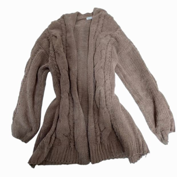 모리걸 페어리 보헤미안 히피 레이어드 브라운 모카무스 가디건