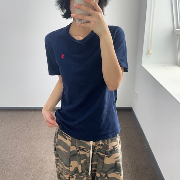 Polo 폴로 레드포니 네이비 코튼 반팔