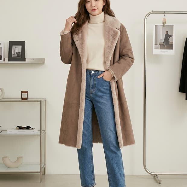 MARIELLAROSATI 마리엘라 로사티 에코퍼 롱 무스탕