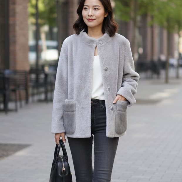 55. J by 천연양모 밍크 자켓