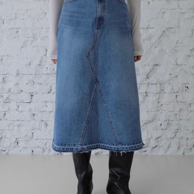 마르헨브리즈 빈티지 데미지 롱 데님스커트 / S