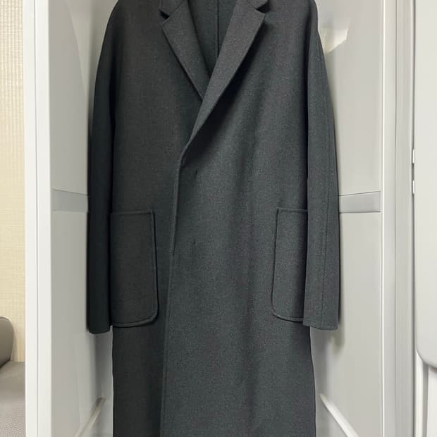 우영미 그레이 캐시미어 코트 48사이즈