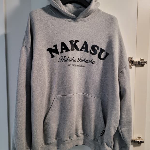 압도적 벌룬핏, NAKASU  오버핏 후드 티셔츠  (그레이)