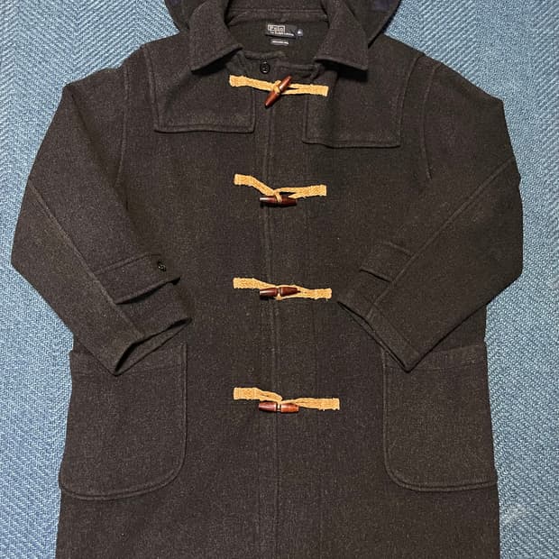 폴로 랄프로렌 램스울 더플코트 다크그레이