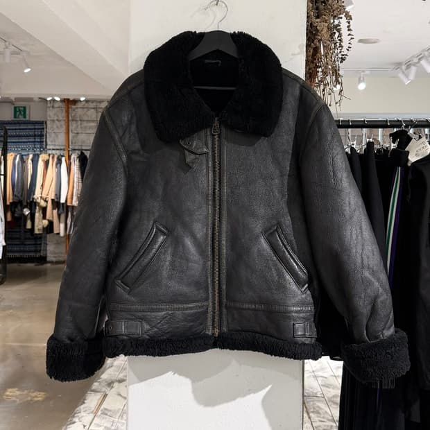 영 쉽스킨 미군 B-3 블랙 무스탕 자켓