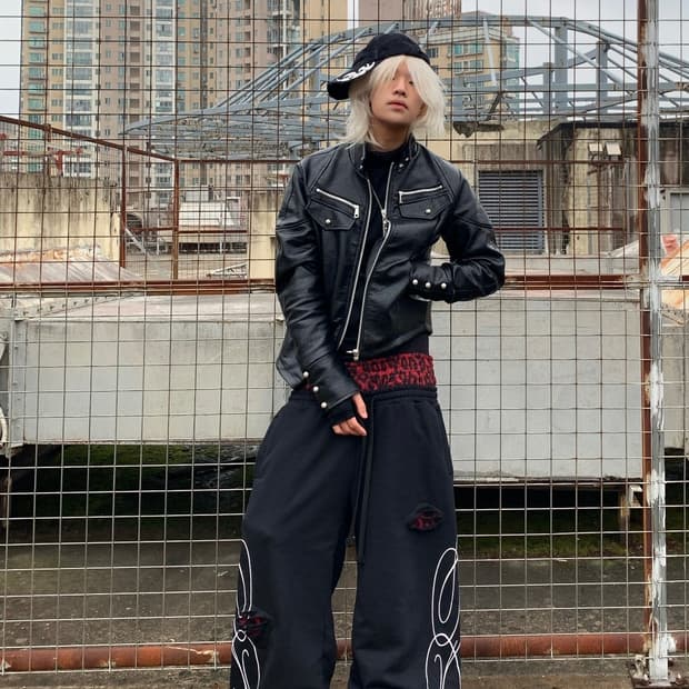 Double Waist Leopard Wide Pants