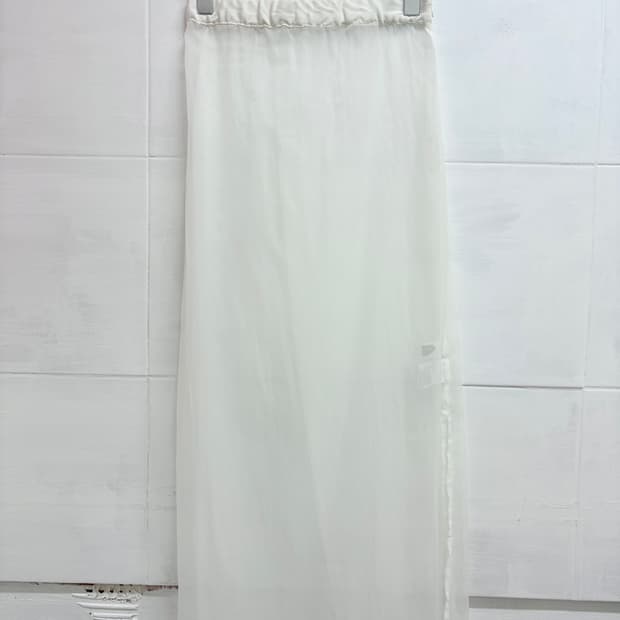 화이트 오간자 쉬폰 롱 트임 레이어드 스커트 