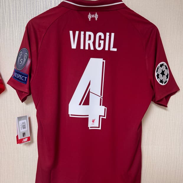 (정품)리버풀 18-19 반다이크 챔스 풀패치 유니폼