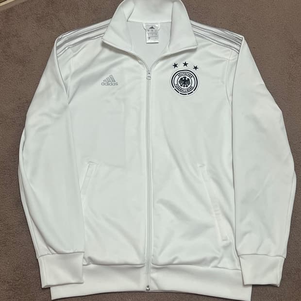 아디다스 독일 실버 화이트 져지 트랙탑 축구 국가대표
