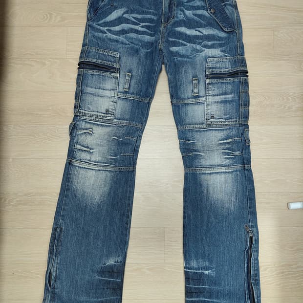 카고 데님 절개라인 팬츠