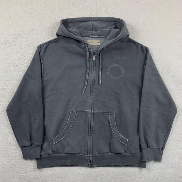 마뗑킴 써클로고 피그먼트 2way 후드집업 차콜