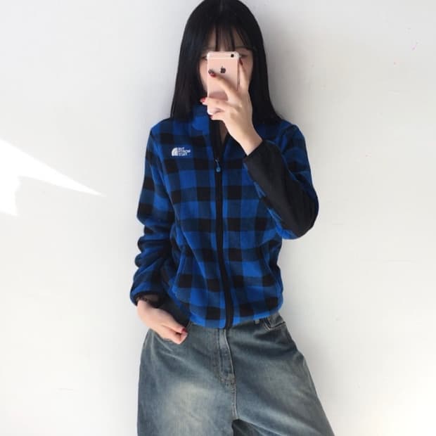 노스페이스 자수 플리스집업