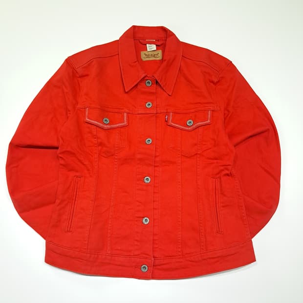 CK037 L 리바이스 70240 레드 데님 자켓