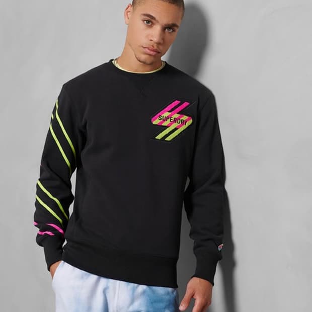 수퍼드라이 남성 스포츠스타일 에너지 크루 스웻셔츠 XXL