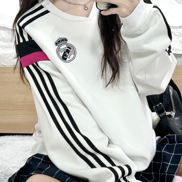 아디다스 레알마드리드 핑크 홈져지 롱슬리브