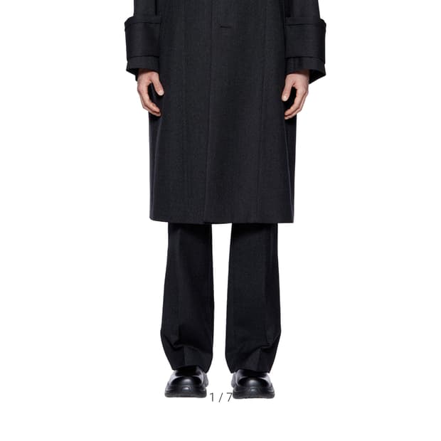 우영미 22ss 블랙 커프스 턴업 울 코트/바지 셋트