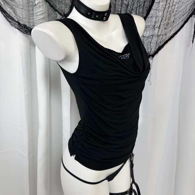 shirring sleeveless