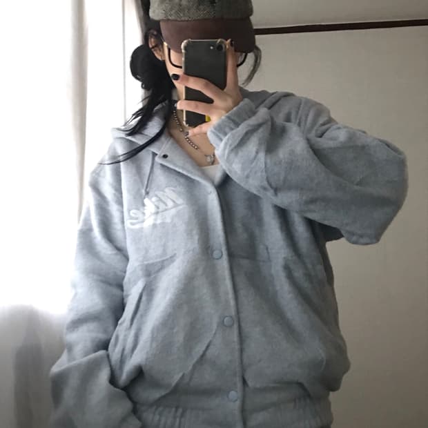 나이키 00s 연하늘 빅로고 누빔자켓