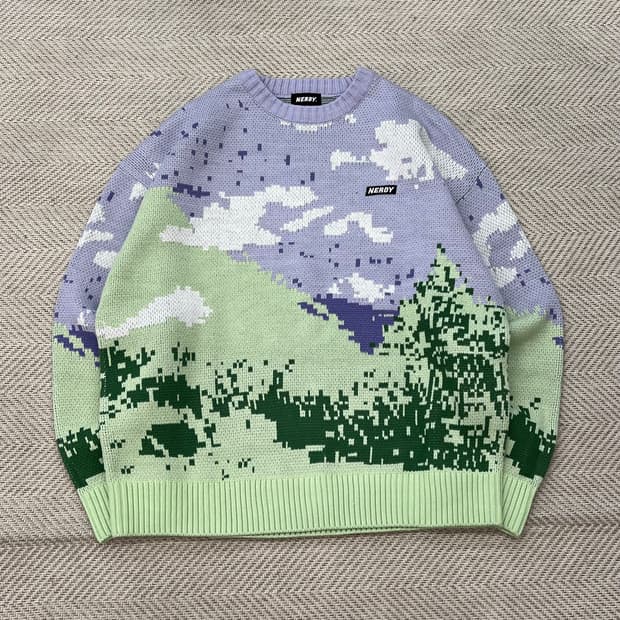 널디 랜드스케이프 패턴 니트 r3233