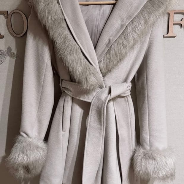 립서비스 일본 빈티지 오네갸루 퍼 그레이 롱코트 핀터레스트