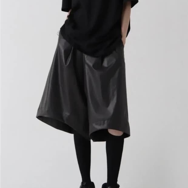 트리밍버드 레더 하프 팬츠 버뮤다 브라운M /Leather Half Pa