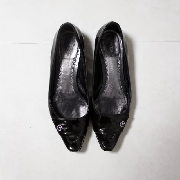Giorgio Armani enameled flat shoes