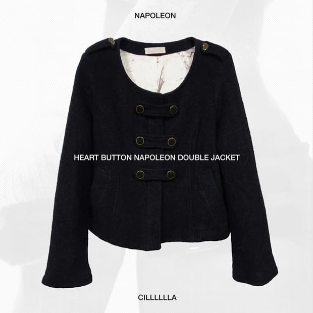 하트 버튼 나폴레옹 자켓