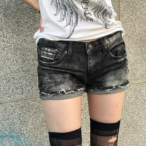 Star Fade Denim Shorts