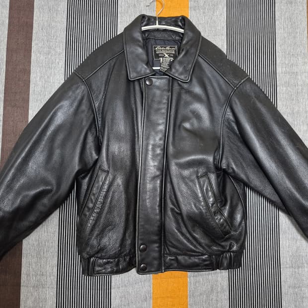 00's 에디바우어 구스다운 레더 봄버 자켓