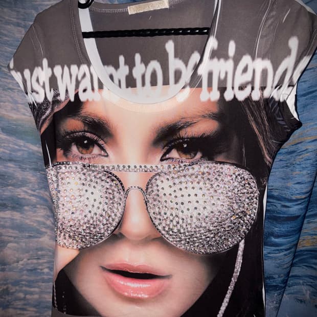 빈티지 y2k 큐빅 레터링 반팔 티셔츠 2000s