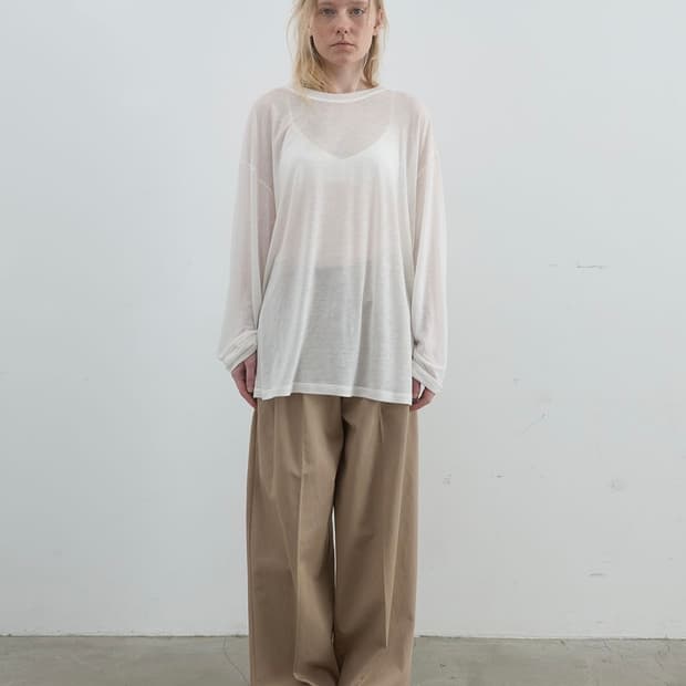 (1회착용) 낫띵에브리띵 sheer long sleeve 롱슬리브 탑