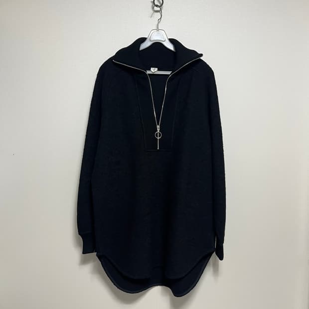 아르켓 블랙 하프집업 울 니트 eur s