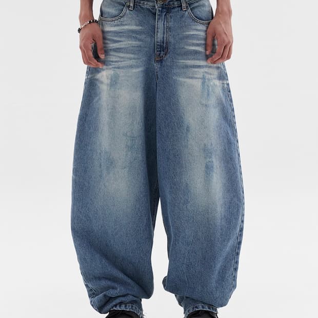 DNSR 어썸 배기 데님팬츠 블루 L